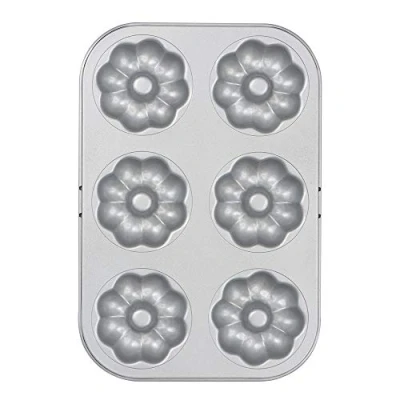 Afbeelding van DECORA 0070038 antiaanbak bakvorm DOUGHNOOT BLUETE vorm 6 holruimte Ø 7,5 cm