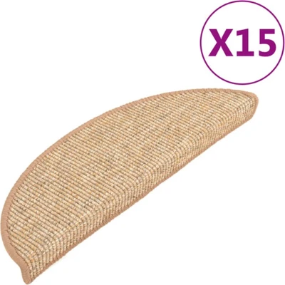 Afbeelding van vidaXL Trapmatten zelfklevend 15 st 56x17x3 cm lichtbruin