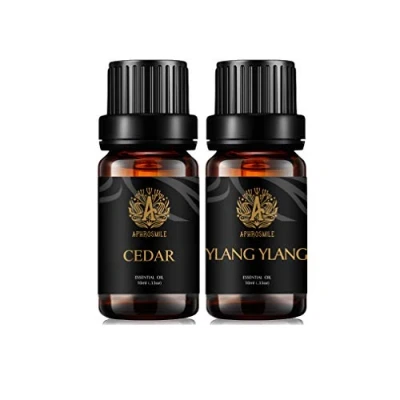 Afbeelding van Aromatherapie Ylang Essentiële Olie Set voor Diffuser, 100% Pure Ceder Kit Luchtbevochtiger, 2x10ml Therapeutische Grade Oliën &amp;
