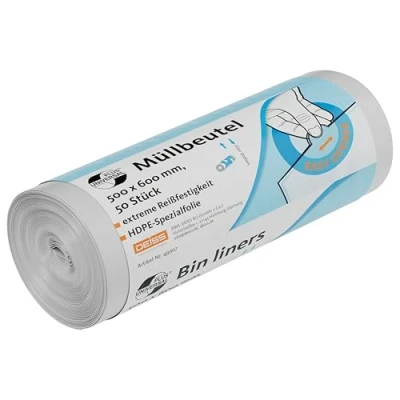 Afbeelding van Deiss Afvalzakken 49907 30 L Transparant HDPE (hard polyethyleen) 5 micron, Afvalzak,