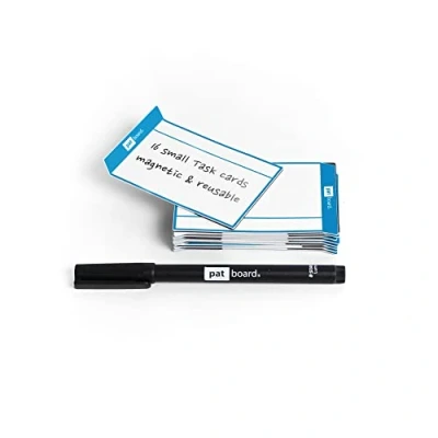 Afbeelding van PATboard scrum &amp; kanban board magnetische Taak Kaarten S (klein) Set van 16 blauw