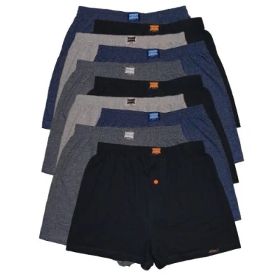 Afbeelding van 10 Boxershorts 100% Katoen Set: Met opening en knoop 4 kleuren Maat: XL