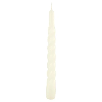 Afbeelding van Cereria di Giorgio Risthò gedraaide gelakte kaarsen, was, ivoor, 2,2 x 21 cm, 6 stuks