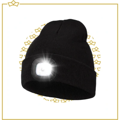 Afbeelding van ATTREZZO® Muts Met licht Led Verlichting in het donker Batterij Unisex One size Voor Volwassenen Zwart