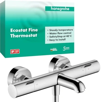 Afbeelding van hansgrohe ecostat fine opbouw badthermostaat chroom 13325000