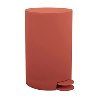 Afbeelding van MSV kleine pedaalemmer kunststof terracotta 3L 15 x 27 cm Badkamer/toilet Pedaalemmers
