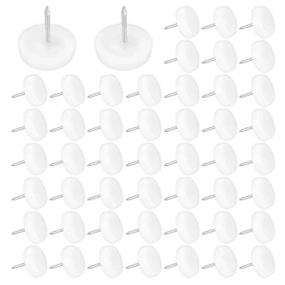 Afbeelding van XAVSWRDE 50 stuks meubelpads nagels 19 mm dia stoelpootbeschermers glijders plastic meubelpoten voor binnen en buiten gebruik, 5 dikke vloerbeschermers, spijker in schuifregelaars stoelen,