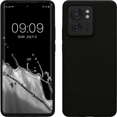 Afbeelding van kwmobile telefoonhoesje geschikt voor Motorola Edge 40 Hoesje met siliconen coating Smartphone case in zwart