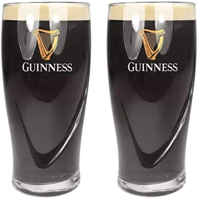 Afbeelding van SP Guinness Pintglazen 20 oz/568 ml CE gemarkeerd Harpontwerp met reliëf Set van 2 Glass