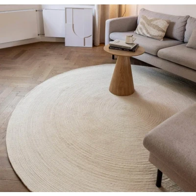 Afbeelding van Interieur05 Rond wollen vloerkleed Gapo wit 180 Ã ̃