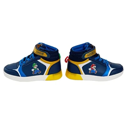 Afbeelding van Super Mario Brothers Hi Top sneakers met lichten voor jongens, verlichte sportschoenen, blauw, 31 EU