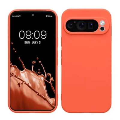 Afbeelding van kwmobile telefoonhoesje geschikt voor Google Pixel 9 Pro Hoesje smartphone Precisie camera uitsnede In levendig koraal