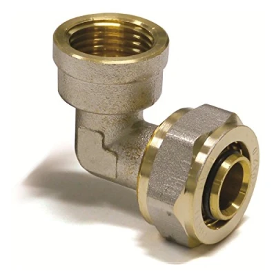 Afbeelding van Pipetec Schroeffitting hoek overgang 26x3 mm 90 3/4 binnendraad voor meerlaagse composietbuis, DVGW, UBA conform, tot max. 100 C