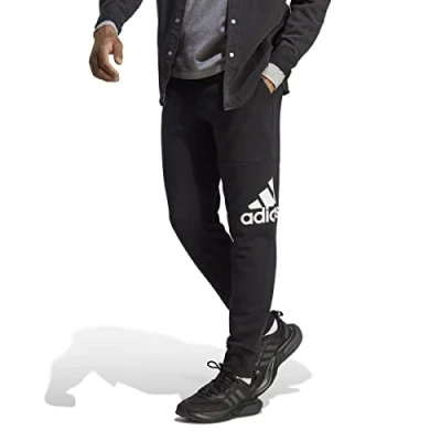 Afbeelding van adidas Heren Essentials French Terry Tapered Cuff Logo Pants, Black, XS