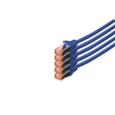 Afbeelding van Digitus DK 1644 100 B 5 RJ45 Netwerkkabel, patchkabel CAT 6 S/FTP 10.00 m Blauw Folie afscherming, Afscherming totaal, Afgeschermd, Halogeenvrij, Simplex,