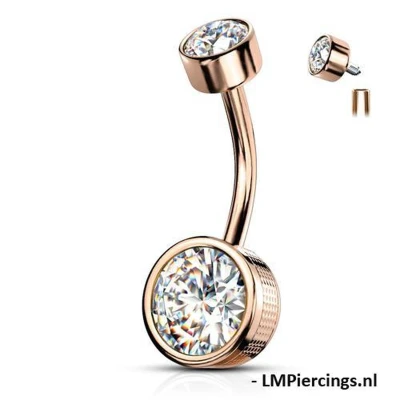 Afbeelding van Piercing bezel rose gold plated