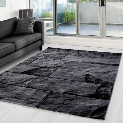 Afbeelding van Modern vloerkleed Jena Zwart 9250 200x290cm Adana Carpets