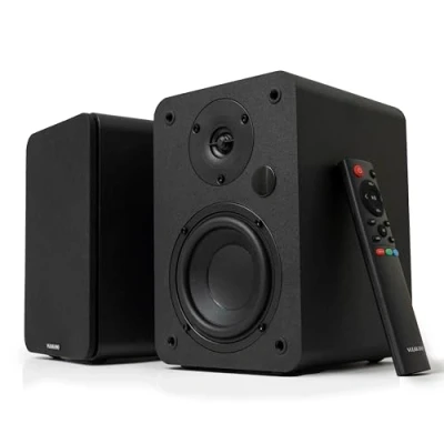 Afbeelding van VULKKANO A4 ARC Luidspreker met 10,2 cm (4 inch), Bluetooth 5.0, HDMI ARC, optisch, RCA, USB, subwoofer uitgang, studiomonitoren elegant design, zwart
