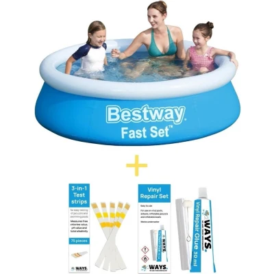 Afbeelding van Bestway Zwembad Fast Set 183 x 51 cm Inclusief Reparatiesetje &amp; 75 Teststrips