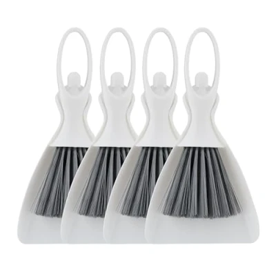 Afbeelding van Relaxdays tafelveger met blik set van 4 mini stoffer danseres kunststof