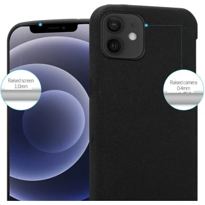 Afbeelding van Cadorabo Hoesje geschikt voor Apple iPhone 12 / PRO in FROST ZWART Beschermhoes gemaakt van flexibel TPU silicone Case Cover