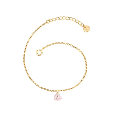 Afbeelding van Glanzstücke München Rosenquarz GLANZSTÜCKE MÜN Armband, Dames, Maat: One Size, Gelbgold