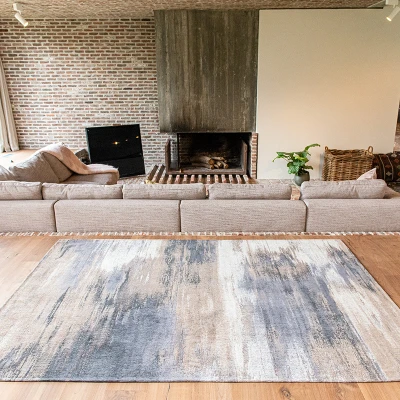 Afbeelding van Vintage vloerkleed Atlantic Monetti 9121 Beige 140x200cm Louis de Poortere
