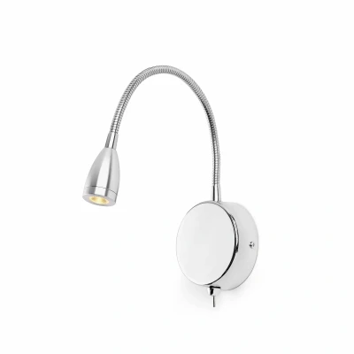 Afbeelding van Faro Lighting Loke LED Indoor Wandlamp Leeslamp Chroom