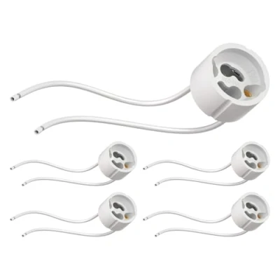Afbeelding van ledscom.de 5 stuks GU10 fitting, keramisch, wit, 230V AC, max. 25W