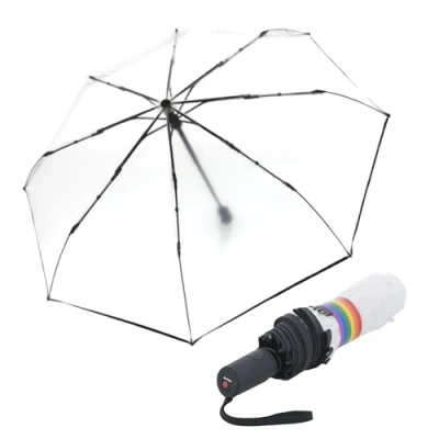 Afbeelding van Knirps A.200 Medium Duomatic Paraplu Automatische Umbrella 95 7200, Kleur: Pride (doorzichtig)