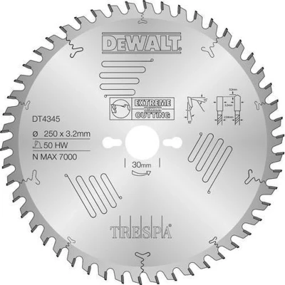 Afbeelding van Dewalt 250x30x50T Cirkelzaagblad Geschikt Voor Trespa (1 Stuks)