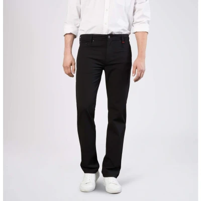 Afbeelding van MAC Modern Fit Linnen broek zwart, Effen