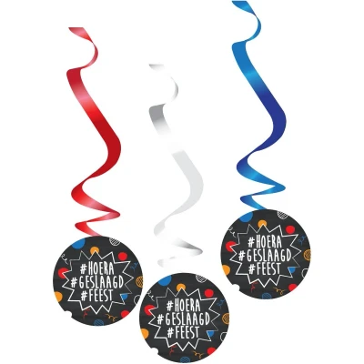 Afbeelding van Decoratie swirls Congrats! You did it! 3 stuks