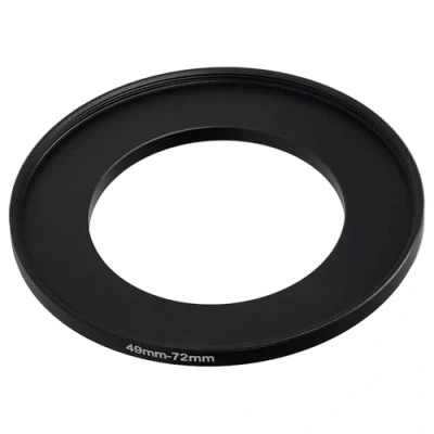 Afbeelding van vhbw Step Up ring adapter van 49 mm naar 72 voor cameralens filteradapter, metaal, zwart