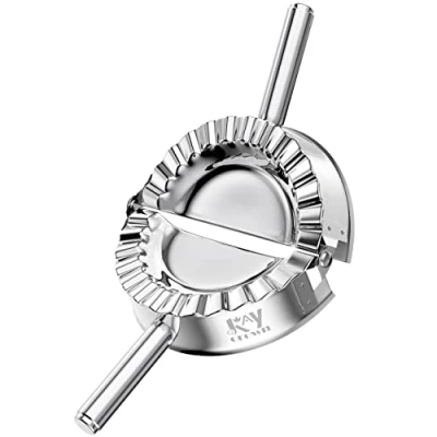 Afbeelding van KAYCROWN Rvs Ravioli Mould Pierogi Dumpling Maker Wrapper Gebak Deeg Cutter Keuken Accessoires (M: 4&quot;)