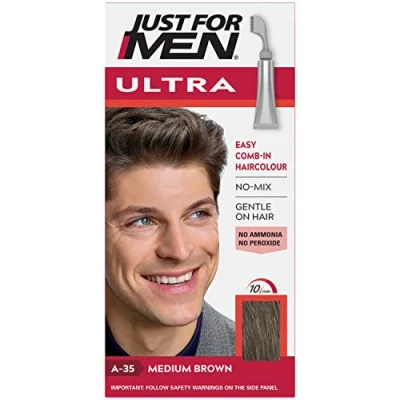 Afbeelding van Just for Men Ultra Medium Bruine Haarkleurverf Voor Kort Haar, Kam de Grijzen weg A35