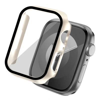 Afbeelding van imoshion Screen Protector Geschikt voor Full Cover Hard Case / Hoesje de Apple Watch Series 7 8 9 45 mm Sterrenlicht