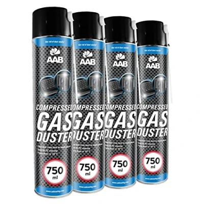 Afbeelding van 4x AABCOOLING Compressed Gas Duster 750ml Air for Cleaning Computer,Can Computer Kit, Keyboard, and Other Office Equipment, Compressor, PC, Keyboard Cleaner, Aerosol
