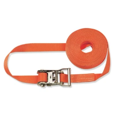 Afbeelding van Braun Spanband, 2000 daN, eendelig, voor professionals EN privétransport, volgens DIN 12195 2, kleur oranje, 6 m lengte, 35 mm bandbreedte, met ratel
