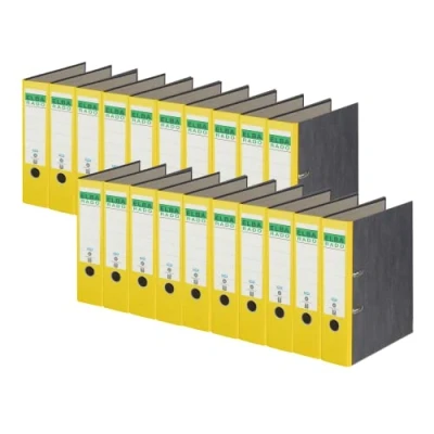 Afbeelding van Elba Rado Recycling Ordner A4, wolkenmarmer, 8 cm breed, geel, 20 stuks