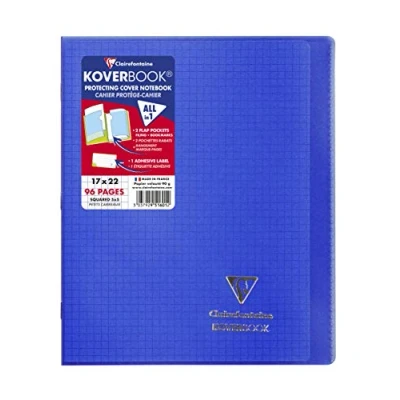 Afbeelding van Clairefontaine 951601C Koverbook Geniet schrift 17x22 cm 48 blad Geruit 5x5 mm Wit papier 90g Polypro omslag Willekeurige kleur