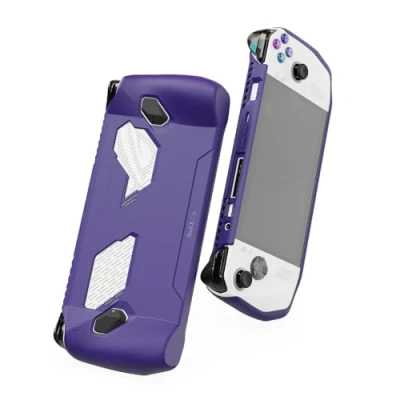 Afbeelding van Skull &amp; Co. GripCase Ally for ROG Ally: A Soft Protective Case with Textured Grips Full Protection and Stand, Shock Absorption Non Slip Anti Scratch Cover Design Galactic Purple