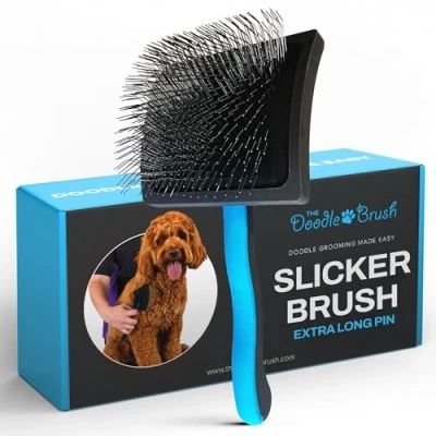 Afbeelding van De Doodle Borstel Slicker Hond Voor Cockapoo, Goldendoodle, Poedel Borstel, Ontklitter Langharige Honden Extra lange speld