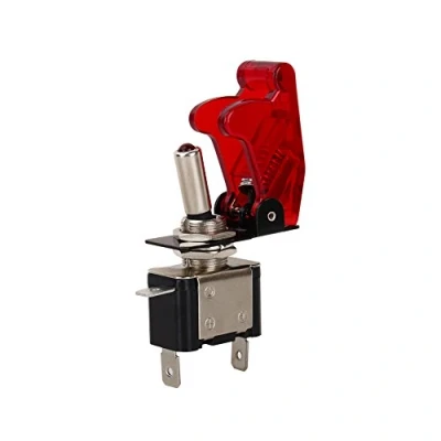Afbeelding van Fydun interruttore a bilanciere per auto SPST Dome Fogger Toggle Switch 12V 20A ON/OFF con copertura di sicurezza rossa