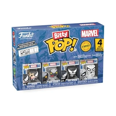 Afbeelding van Funko Bitty Pop! Spider Man Venom 4pkE mysterieus mini figuur tot verrassing 0,9 inch (2,2 cm) Marvel Comics om te verzamelen Inclusief stapelbaar display