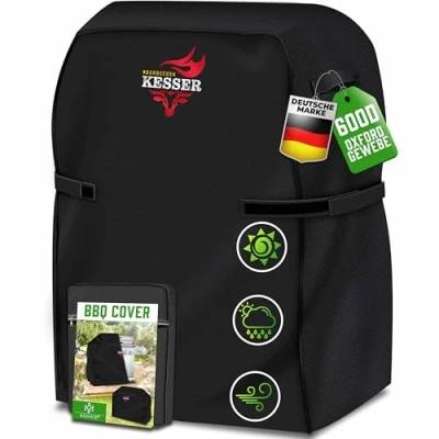Afbeelding van KESSER® Premium BBQ grillhoes, gasgrill, grillkaphoes, weerbestendig, voor Weber, Brinkmann, Char Broil, afdekhoes, beschermhoes, 600D Oxford stof, scheurbestendig, 132 x 66 109 cm, grijs