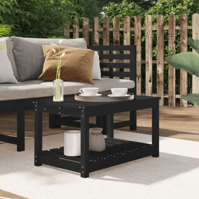 Afbeelding van Tuintafel 82,5x50,5x45 cm massief grenenhout zwart