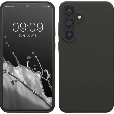 Afbeelding van kwmobile telefoonhoesje geschikt voor Samsung Galaxy S24 Plus Hoesje met siliconen coating Smartphone case in donkergrijs