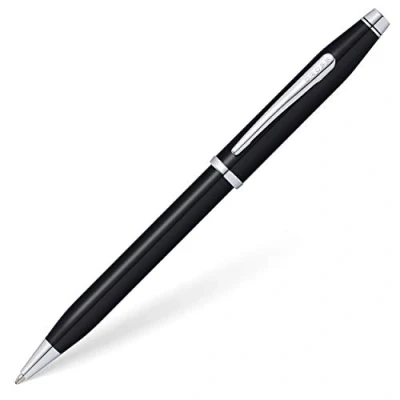 Afbeelding van Cross Century II balpen (streekstokken M, schrijfkleur: zwart, incl. premium geschenkdoos) zwart lak chroom geplateerd, 1 stuk (1 stuk)
