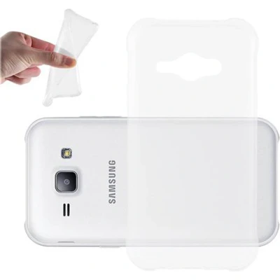 Afbeelding van Cadorabo Hoesje geschikt voor Samsung Galaxy J1 ACE in VOLLEDIG TRANSPARANT Beschermhoes gemaakt van flexibel TPU Silicone Case Cover